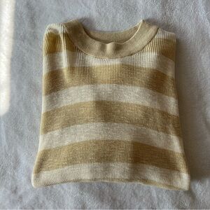 Free People Malibu Surf Knit Sweater Brown and Cream Stripes